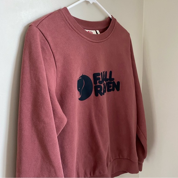 Fjallraven Mesa Mauve Pink Logo Cotton Crewneck Women's Small - Picture 3 of 14